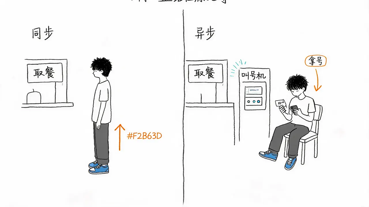 同步与异步的餐厅类比