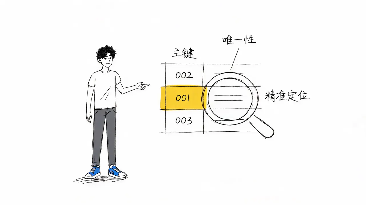 主键的唯一性作用