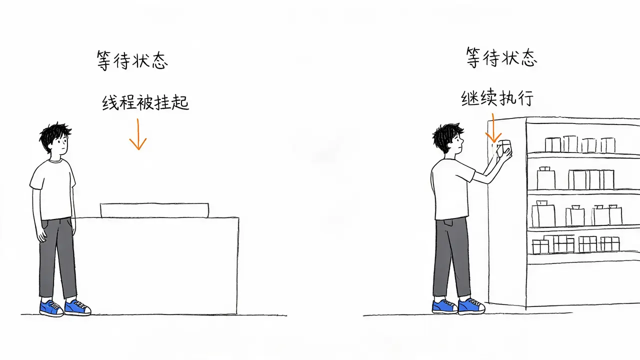 阻塞与非阻塞的等待状态对比