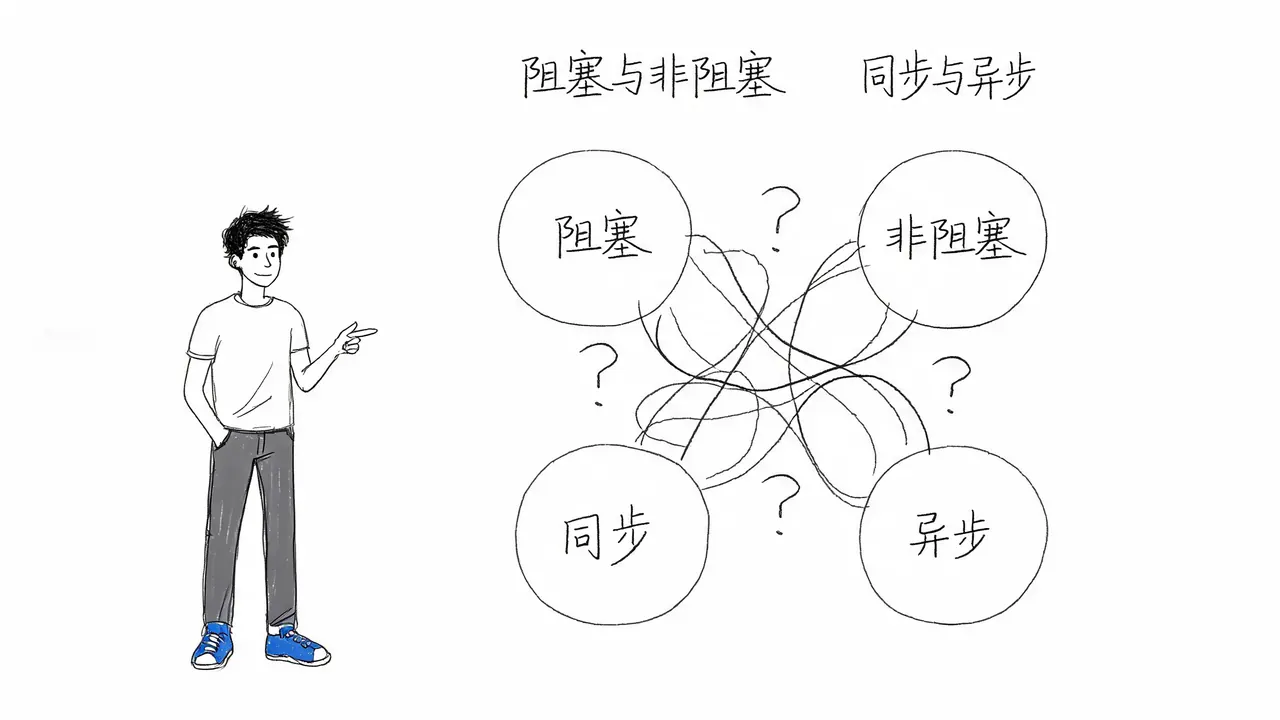 彻底搞懂阻塞与非阻塞、同步与异步：奶茶店比喻与代码实战
