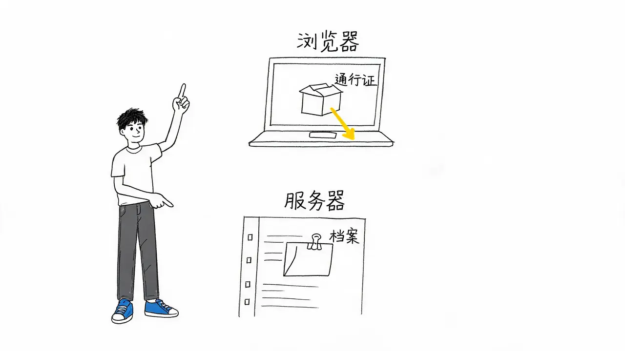 本质区别:客户端通行证 vs 服务端档案