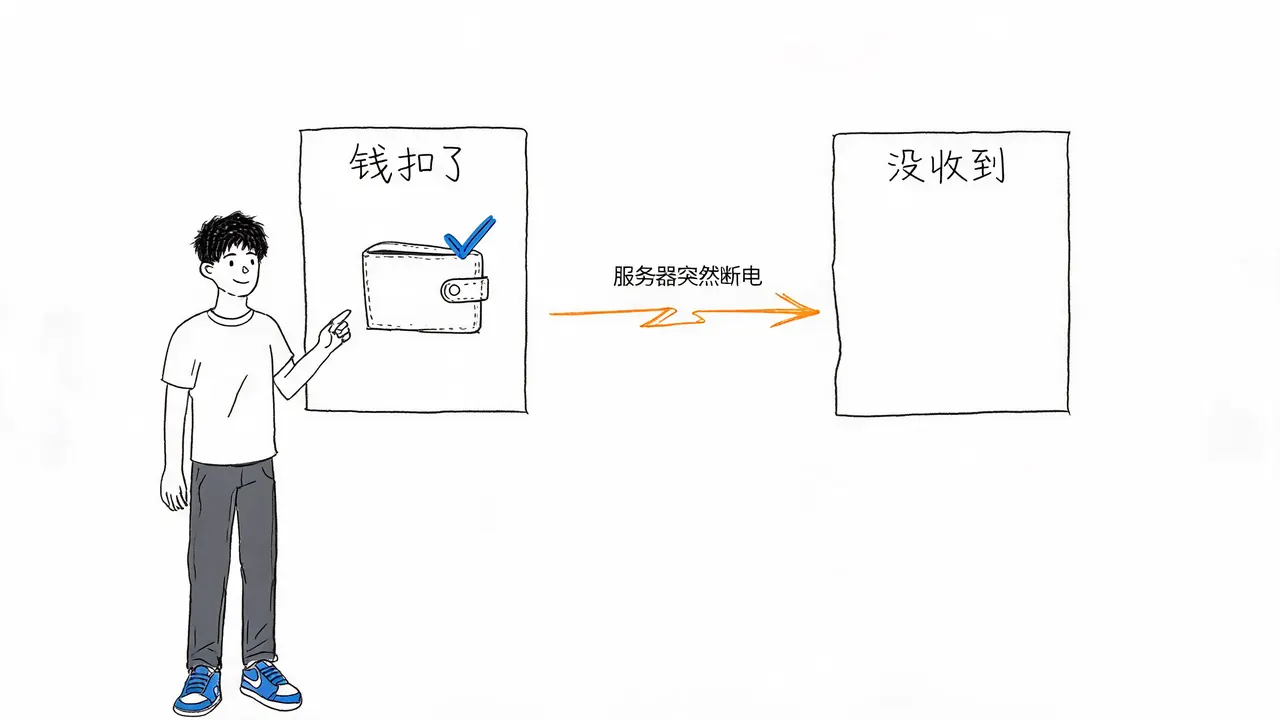 转账操作中断导致的数据不一致