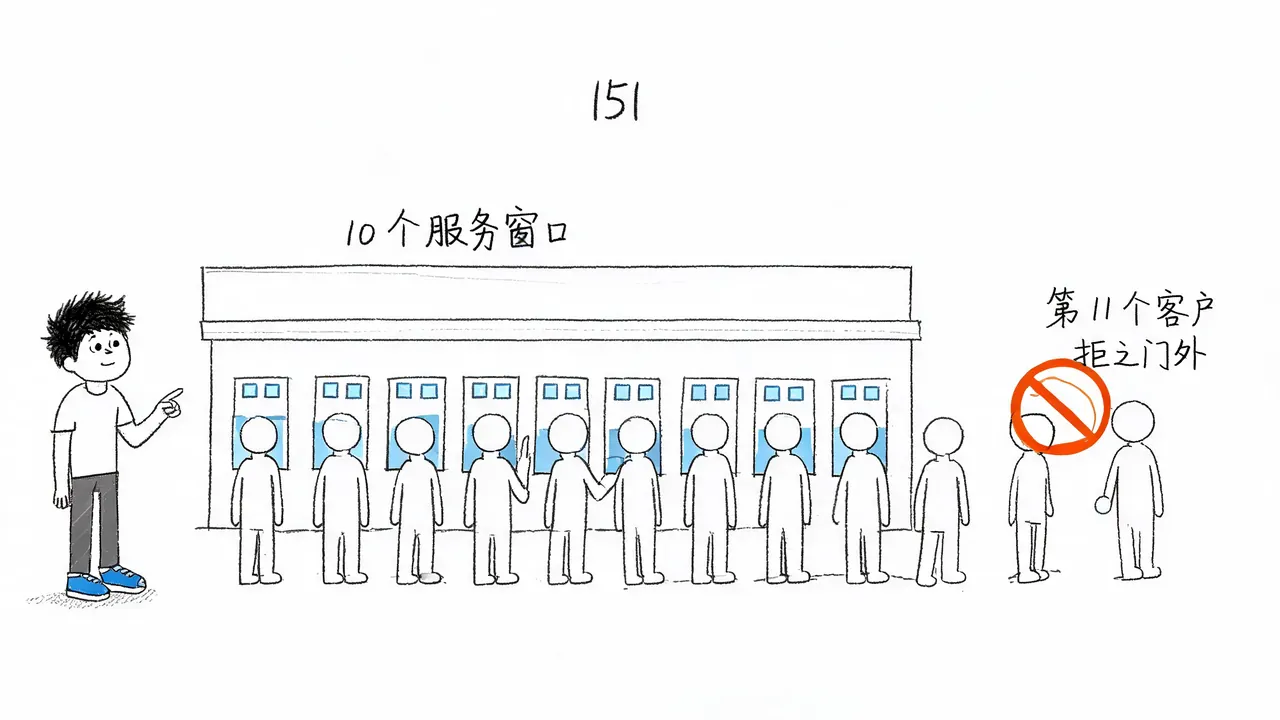 数据库连接数限制类比