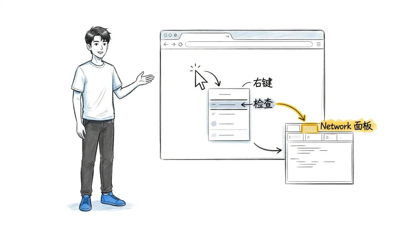 打开开发者工具Network面板