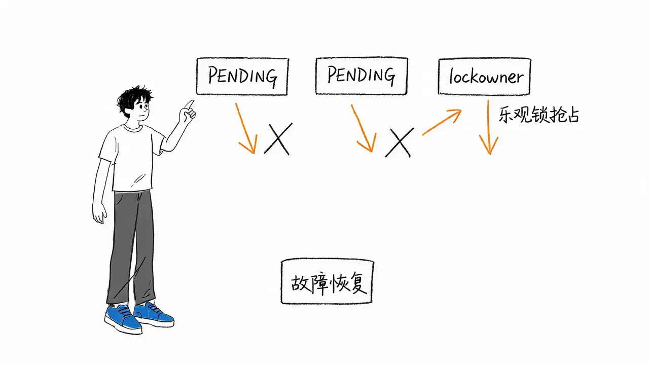 纯数据库实现的乐观锁调度流程