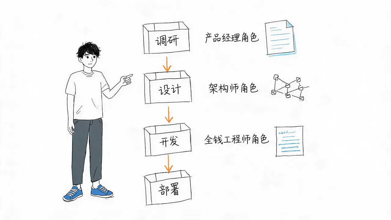 AI 自主执行的四个关键阶段与角色映射