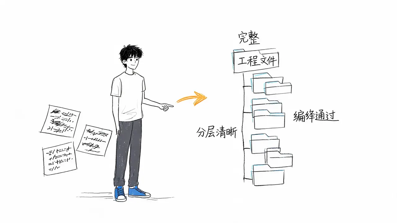 传统片段生成 vs 完整工程交付