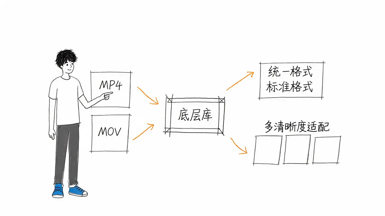 视频网站利用FFmpeg实现格式统一与多清晰度适配