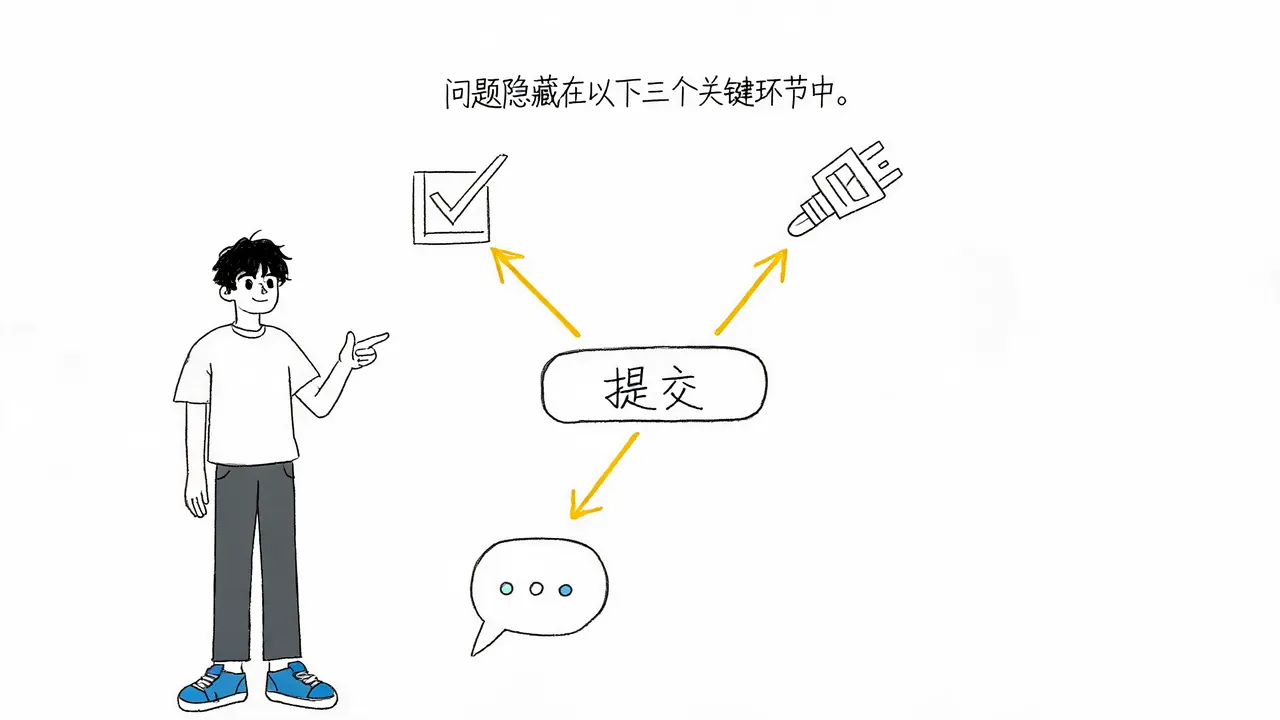 表单提交按钮无反应？排查这三个常见原因