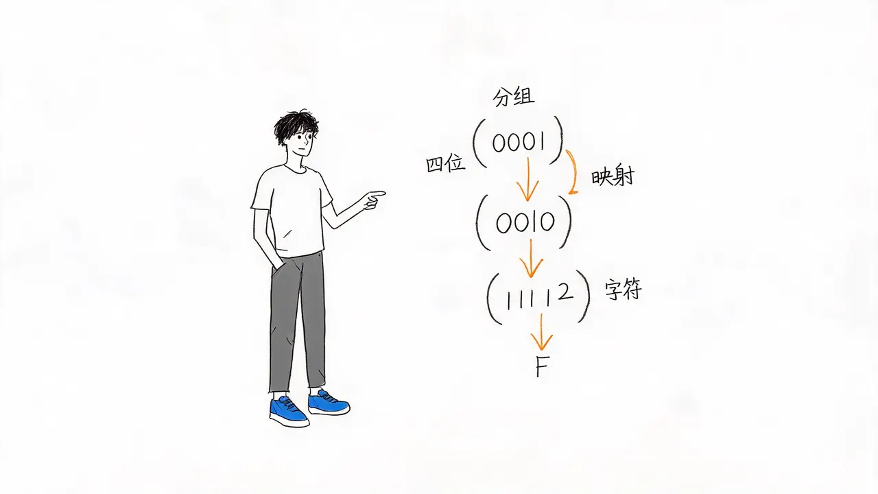 二进制与十六进制四位映射