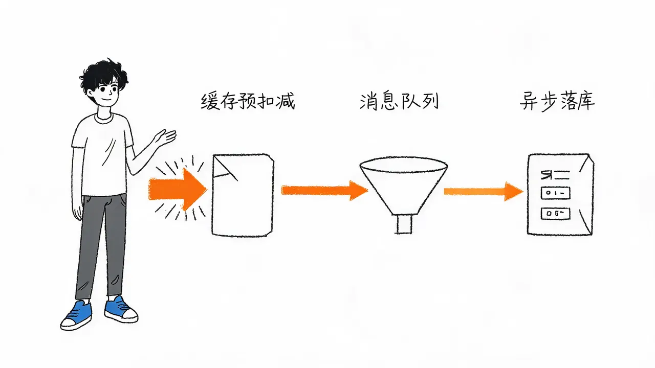 缓存预扣与异步落库链路