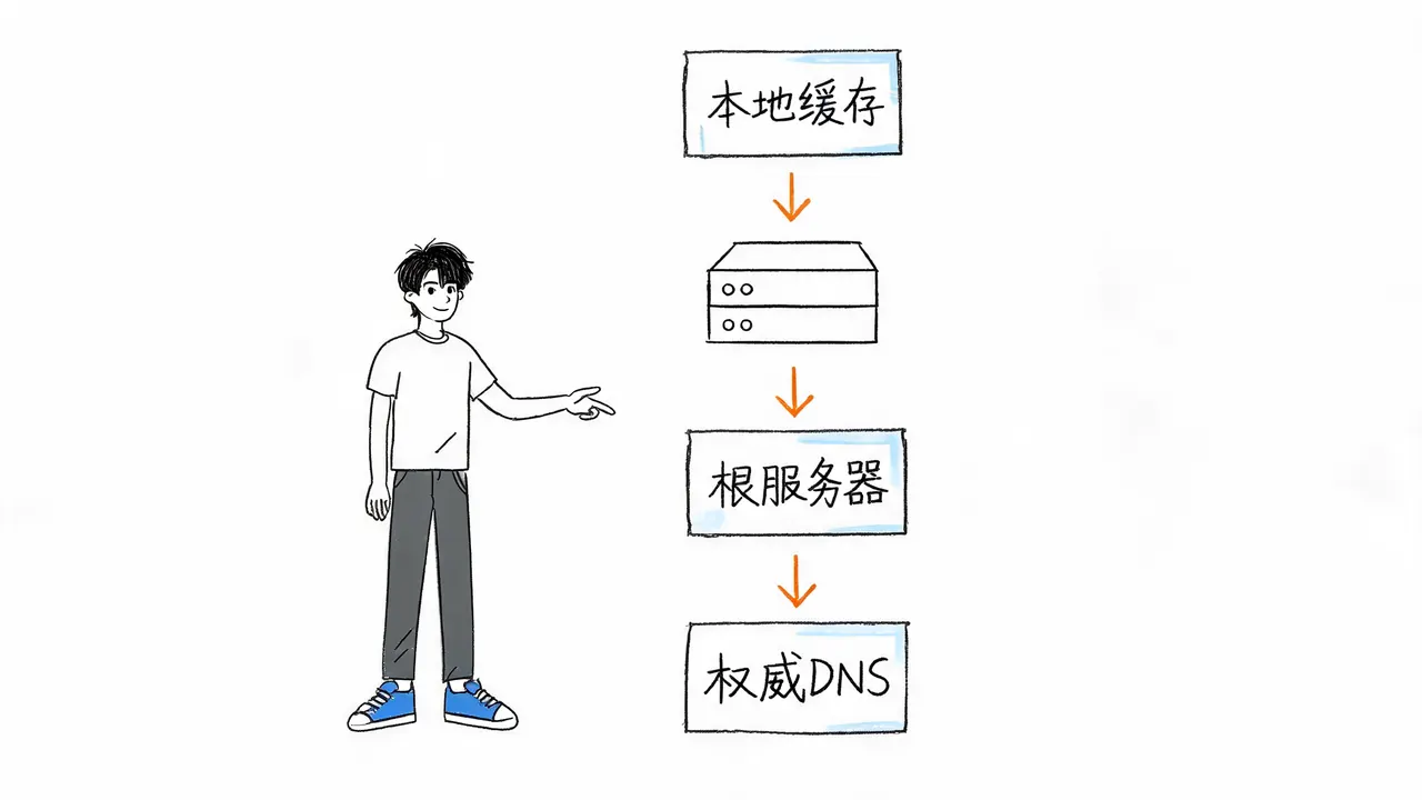 DNS查询的四个步骤流程