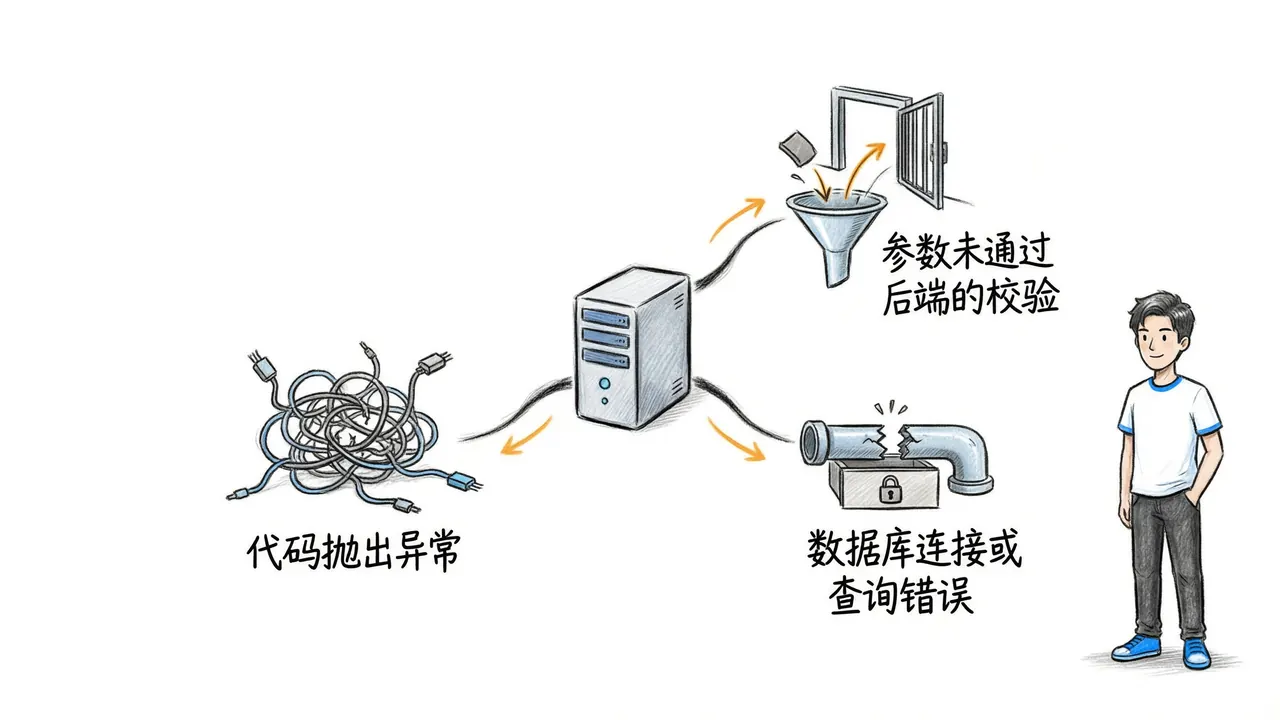 后端返回500的三大原因系统图