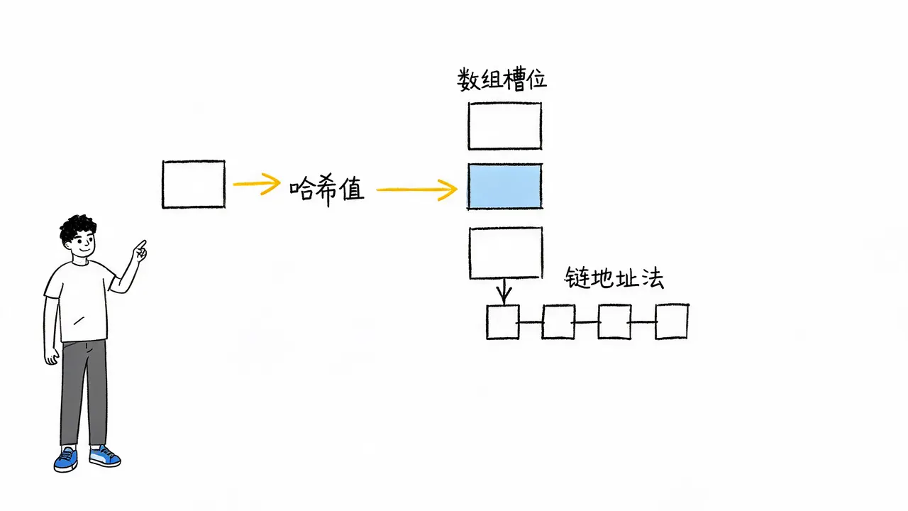 哈希寻址与链地址法解决冲突