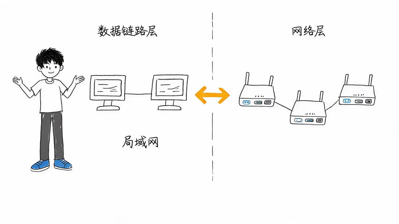 MAC地址与IP地址层级对比