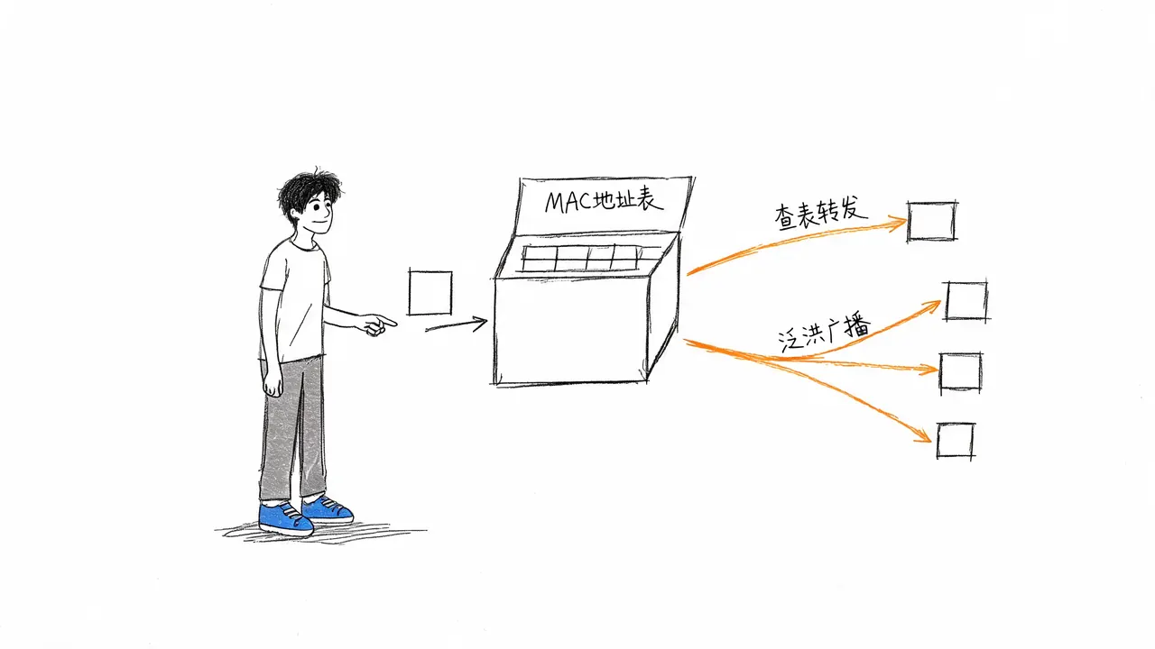 交换机MAC地址表转发逻辑