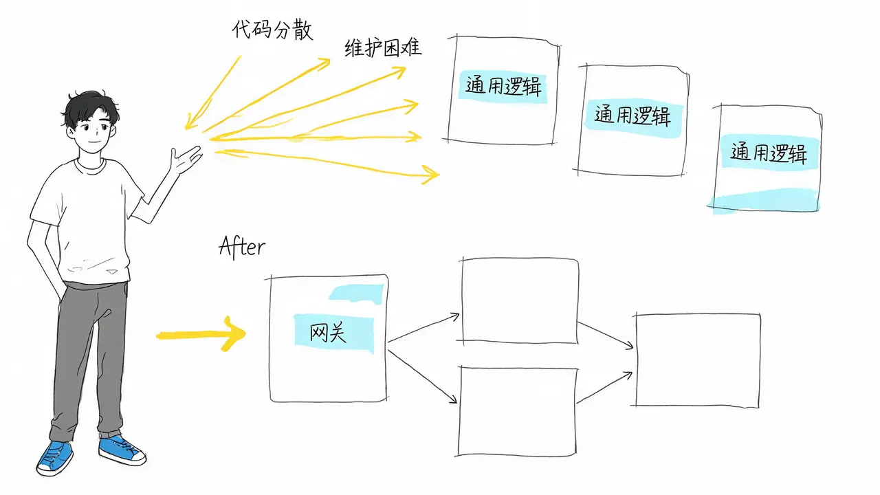 网关集中处理通用逻辑的优势