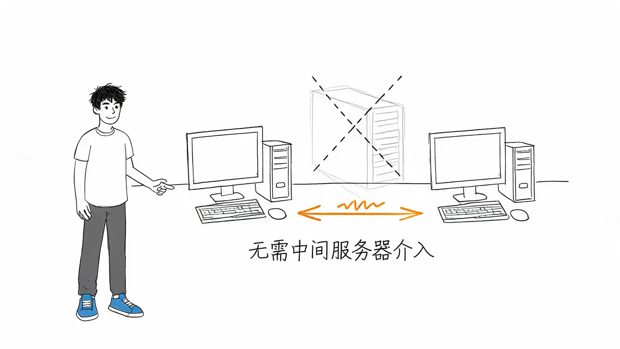 揭秘点对点传输：没有服务器，两台电脑如何直接传文件？