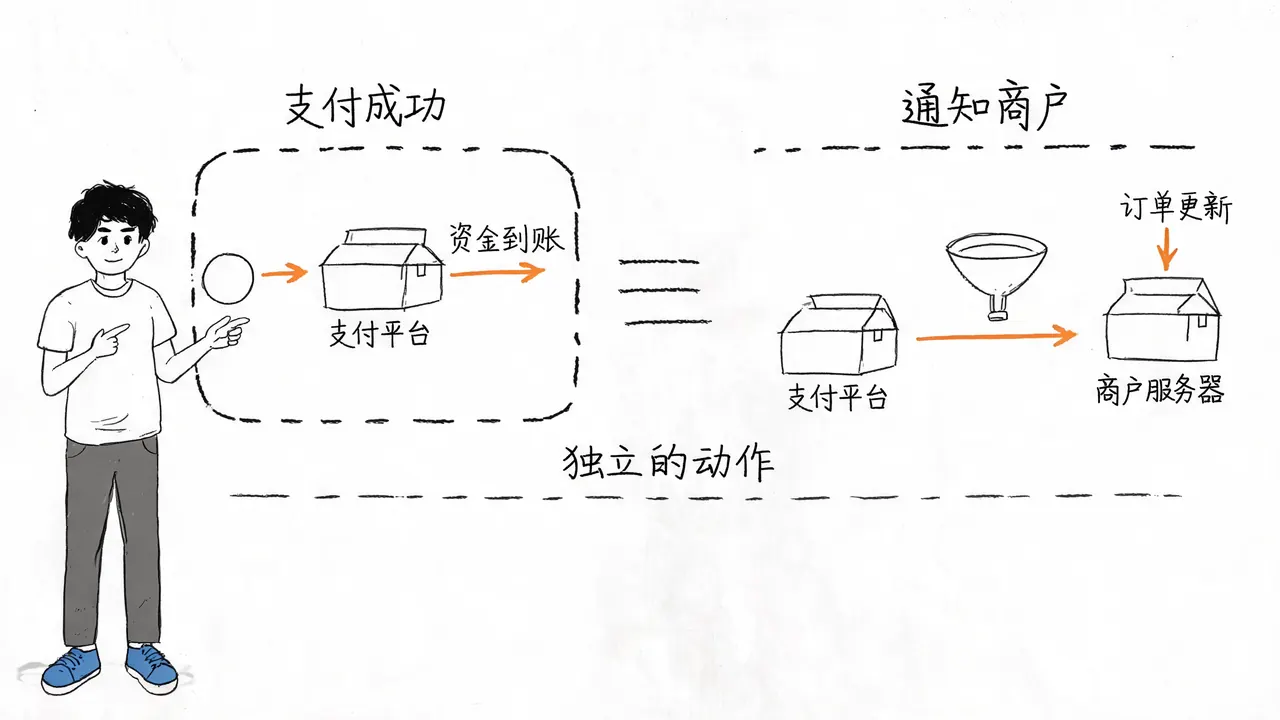支付成功与通知商户的独立性