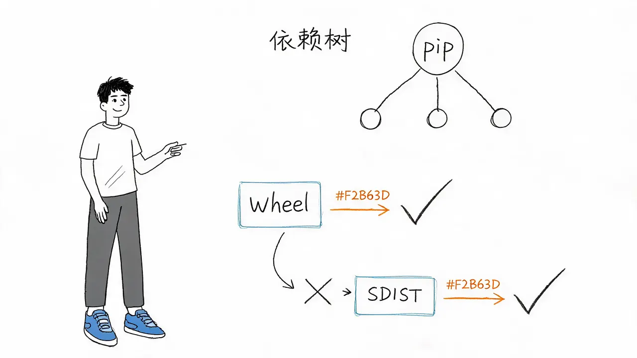 pip 自动化依赖解析与双轨下载