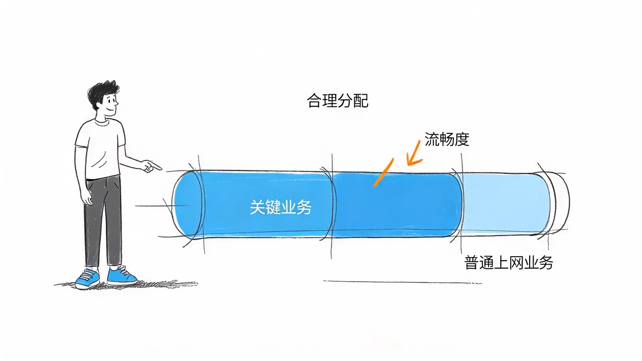 QoS 带来的带宽优化效果