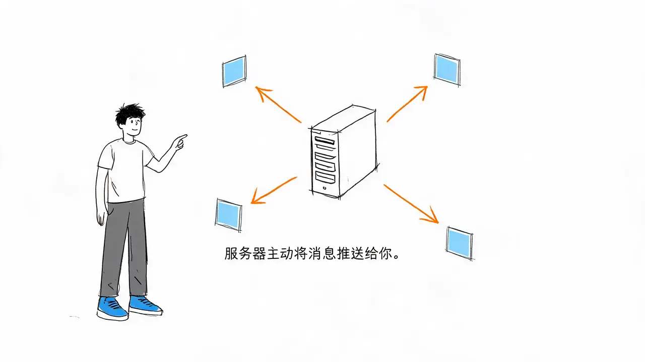 零基础AI编程100课·第34课：聊天消息为何自动出现？解析实时通信原理