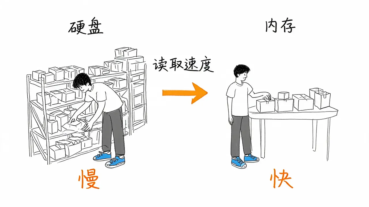 内存与硬盘的速度对比