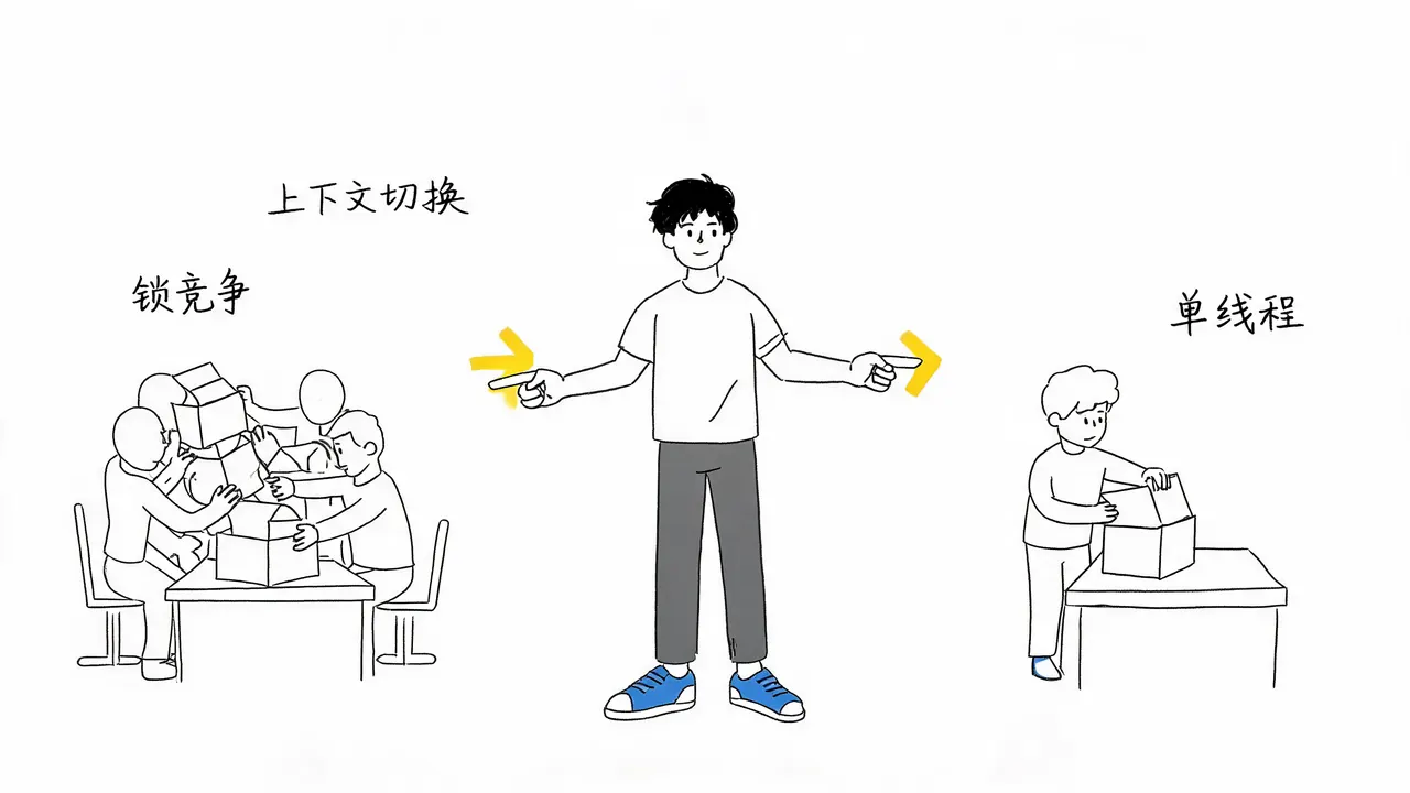 单线程模型优势