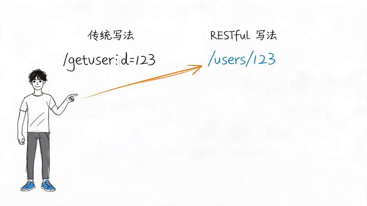 传统写法与 RESTful 写法对比