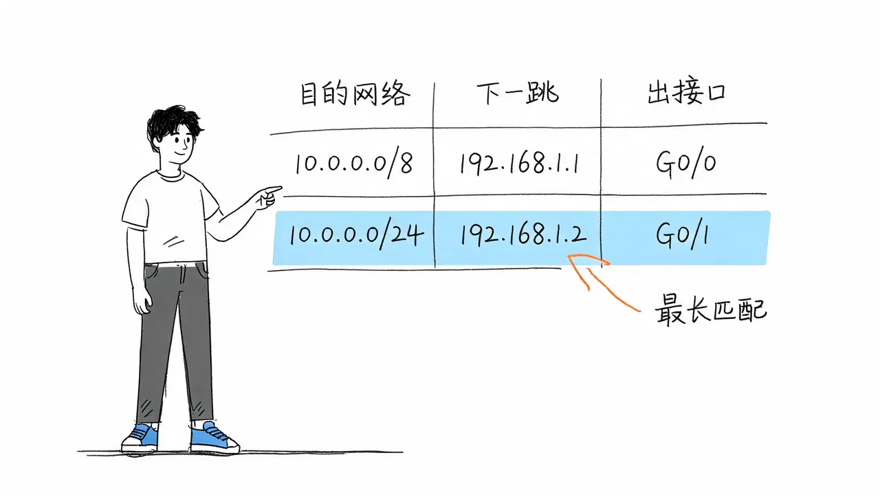 路由表查找与最长匹配
