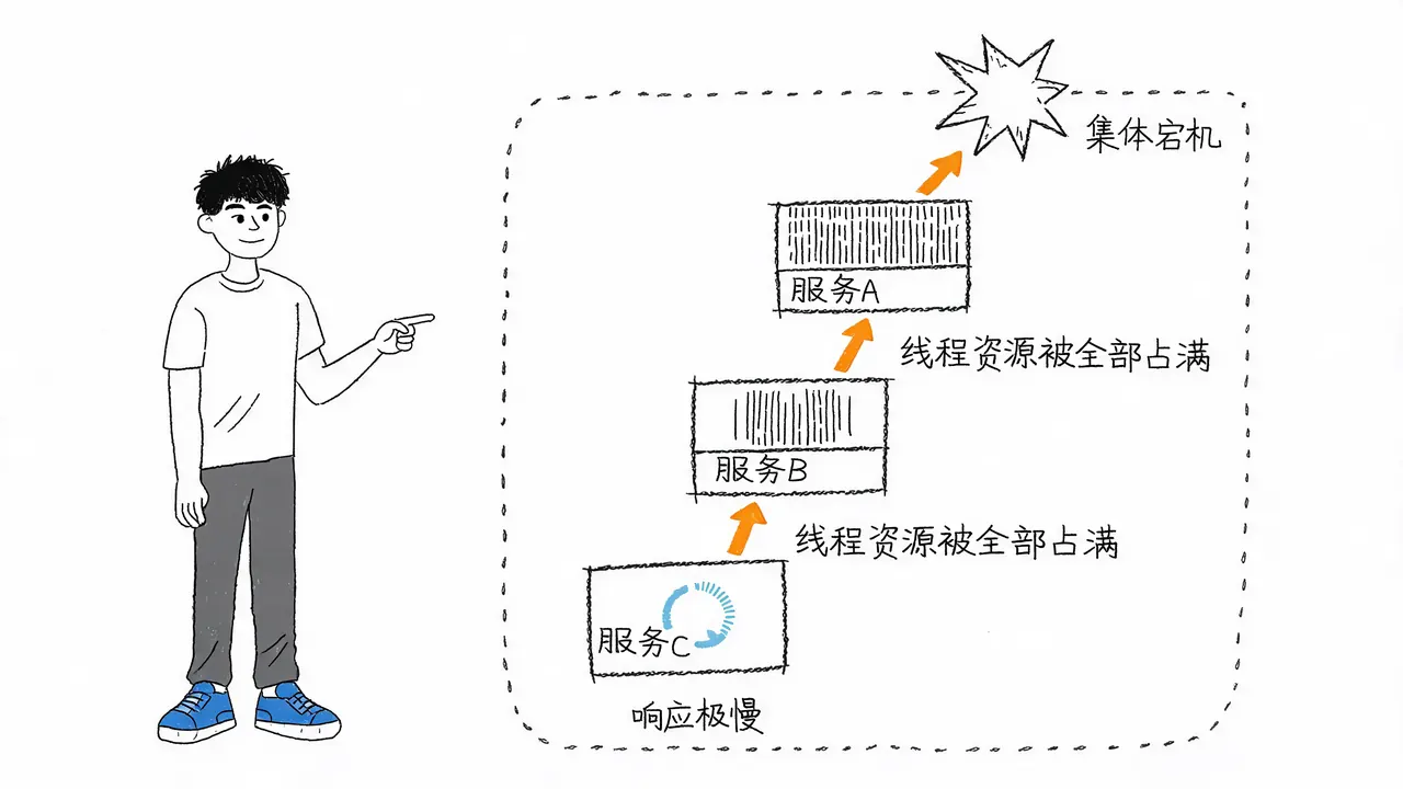 微服务雪崩效应:故障沿链路向上蔓延