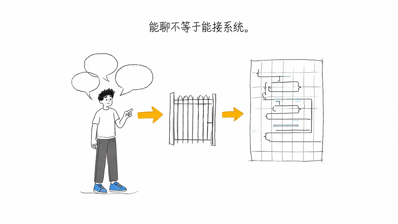 能聊不等于能接系统：JSON 稳流程才稳
