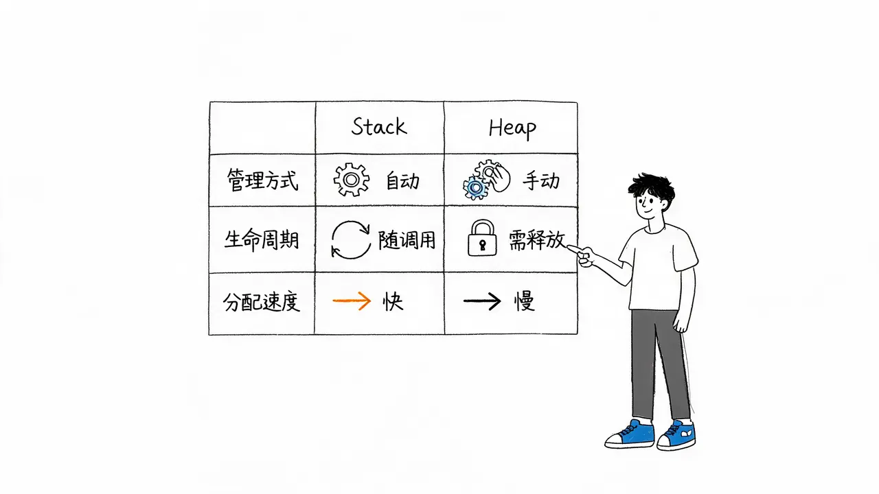 Stack vs Heap Comparison Matrix