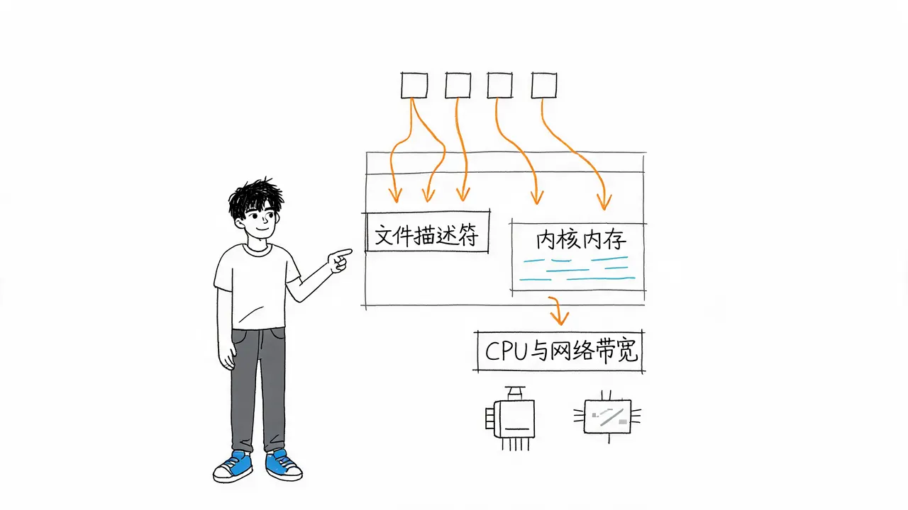 连接占用的物理资源