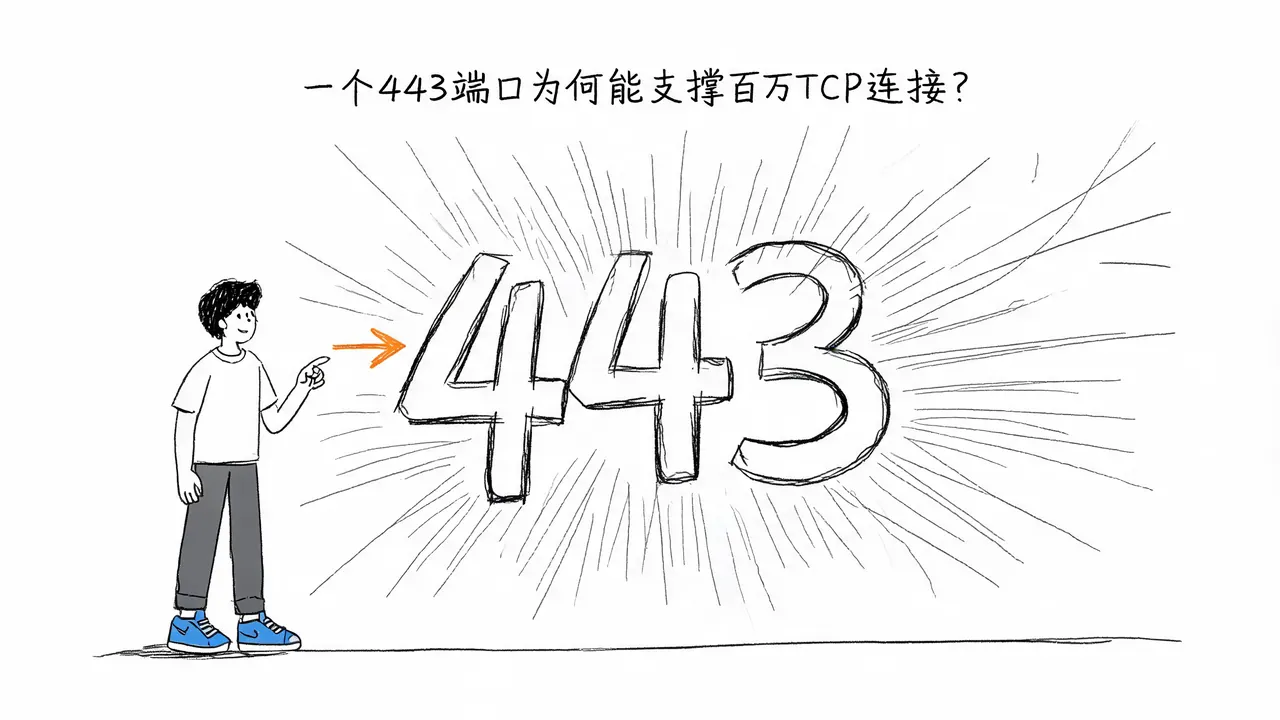 一个443端口为何能支撑百万TCP连接？揭秘四元组与资源瓶颈