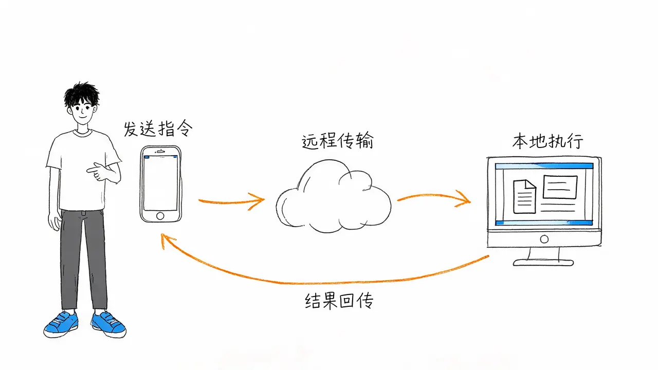 聊天软件远程操控链路流程