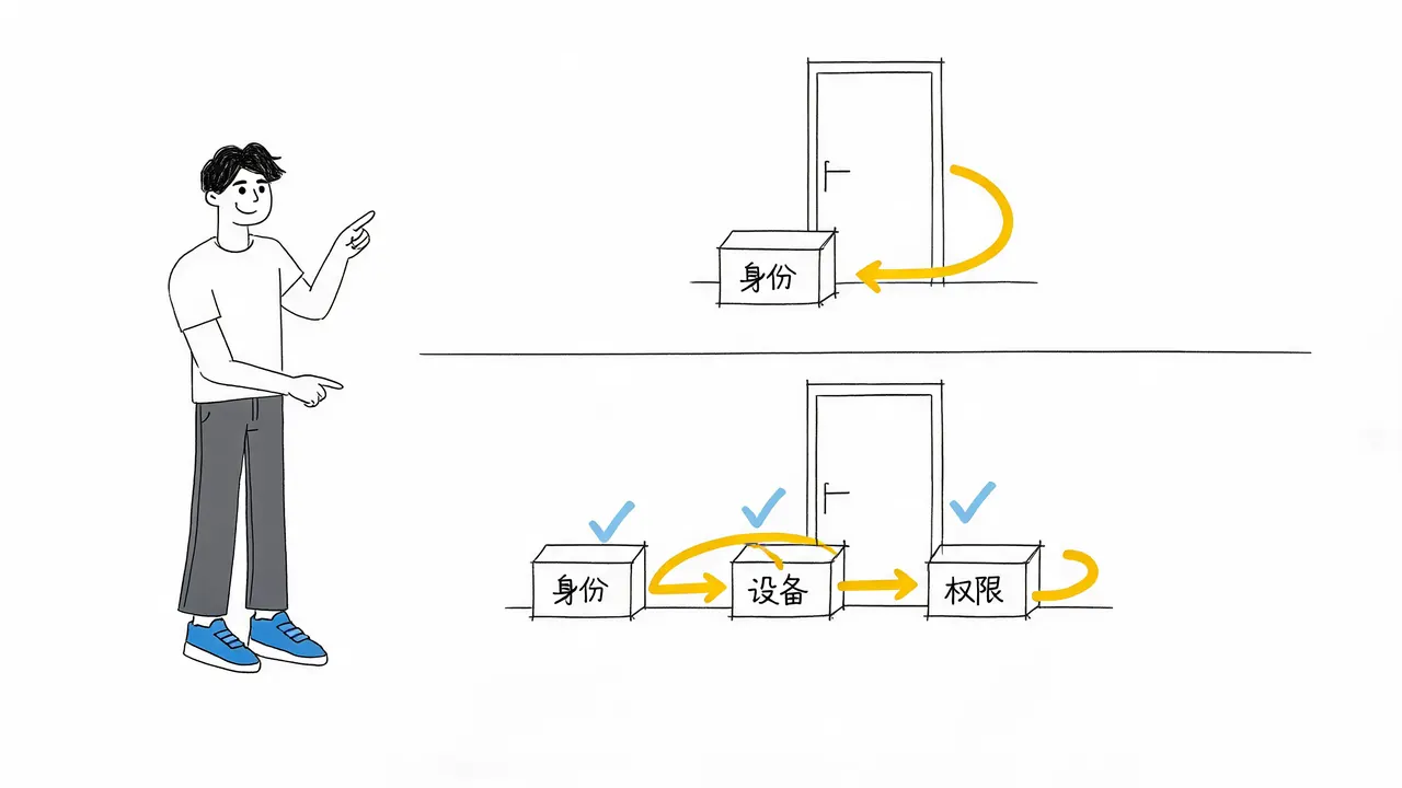 传统模式与零信任模式对比